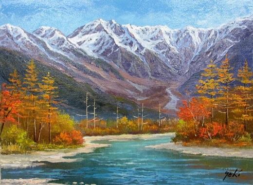 上高地　梓川と穂高