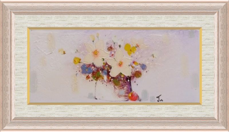 ミニ横長白い花55